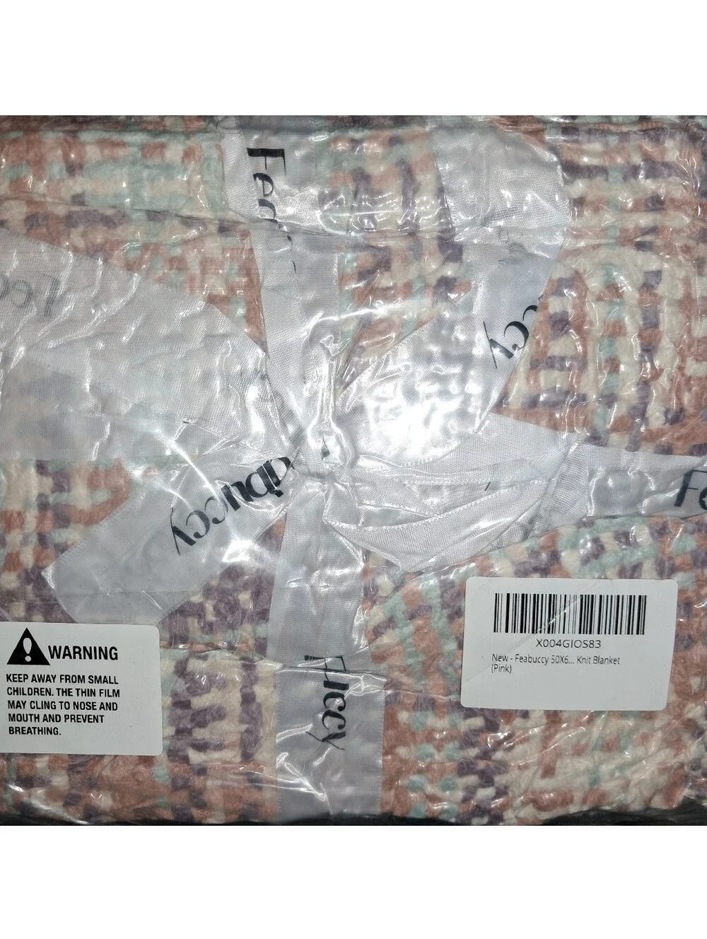 Feabuccy NWT Knit Throw Blanket With Tassels 50